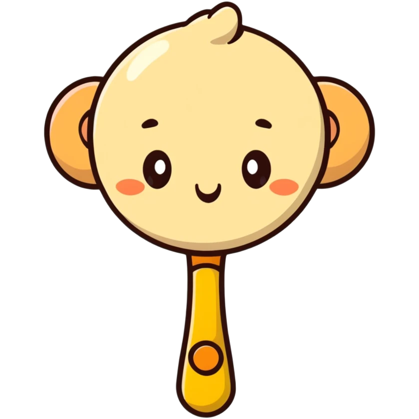baby rattle with gradient and beige colors emoji