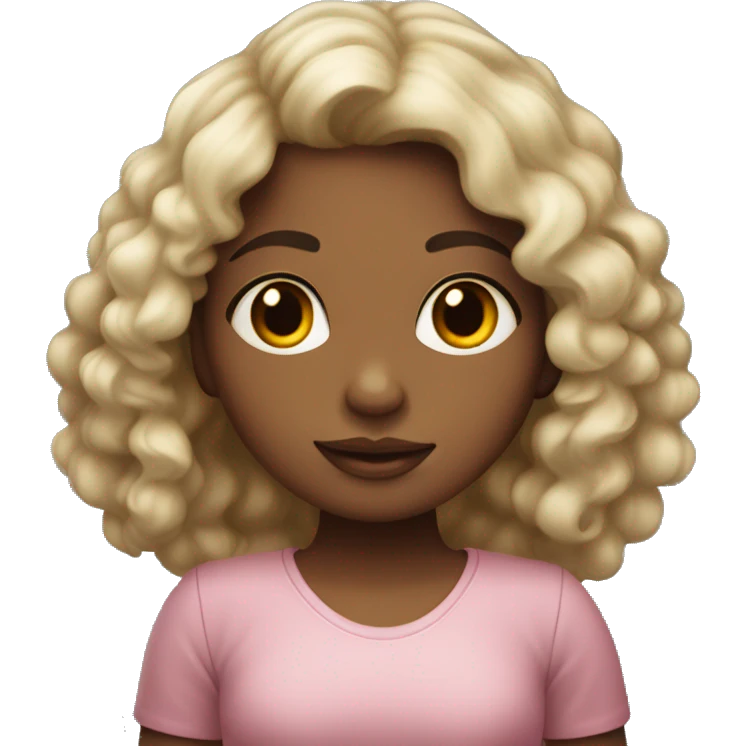 Niña pelo rizada color negro y piel clara emoji