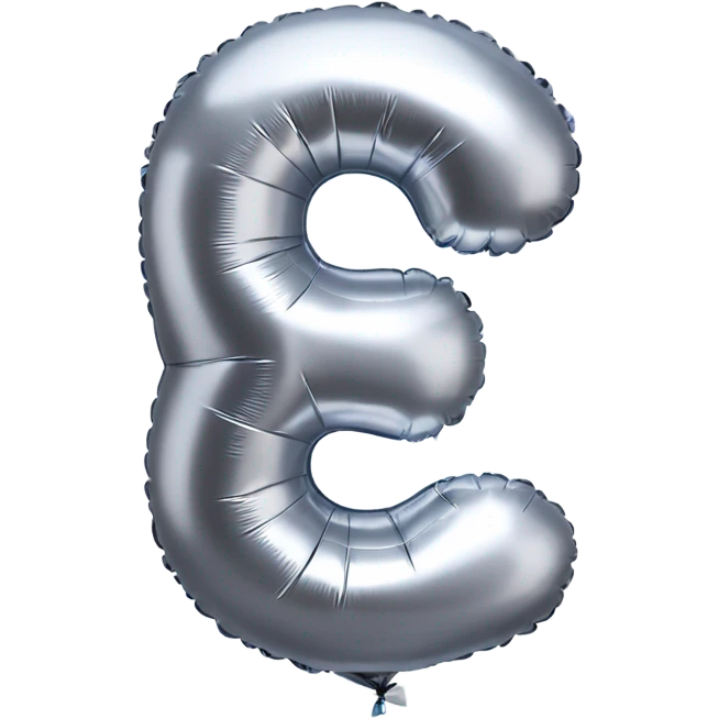 Silver balloon in shape of number 5 emoji