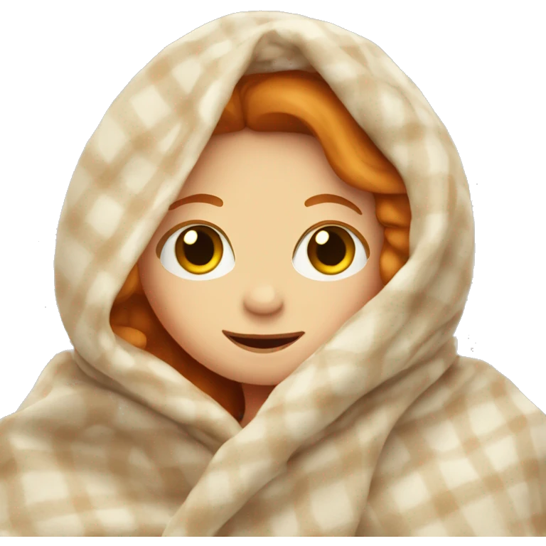 ginger girl in a blanket  emoji