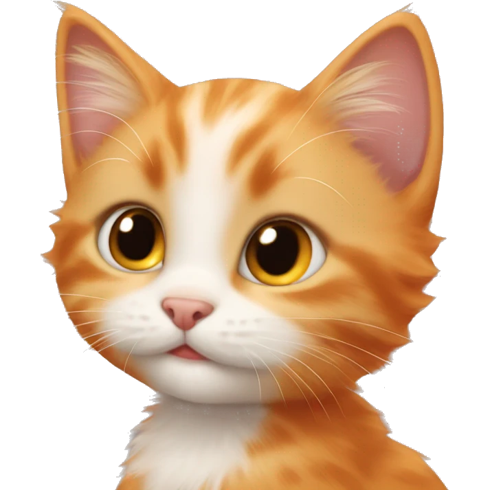 Super cute kitten with orange fur  emoji