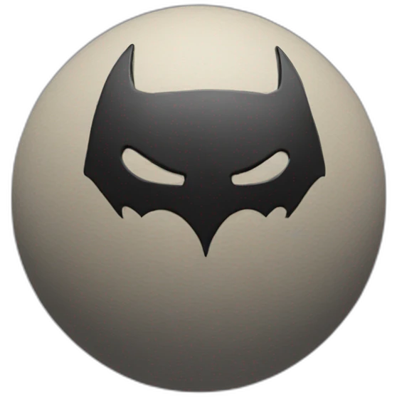 3d sphere with a cartoon Batman skin texture emoji
