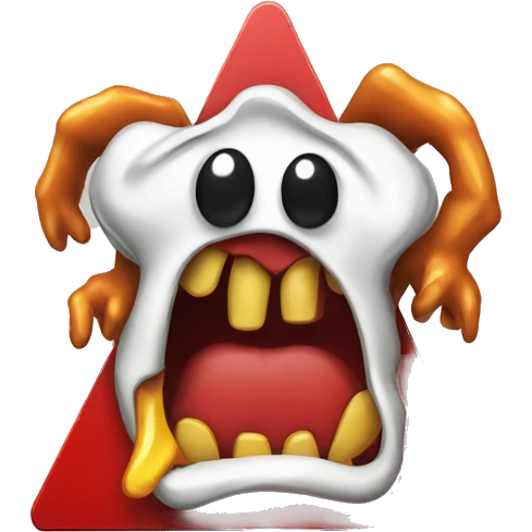 goofy danger warning sign monster emoji