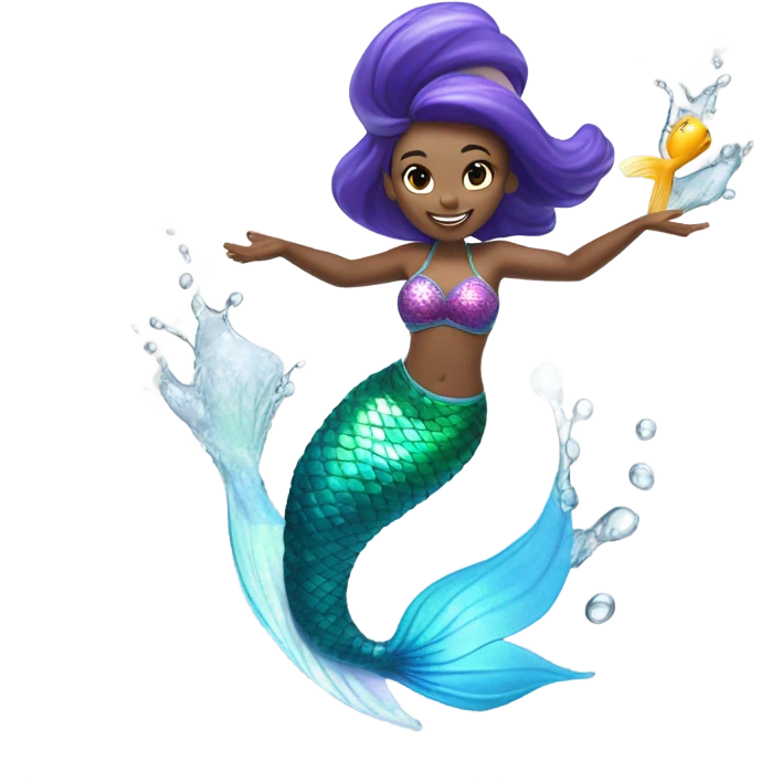 Mermaid doing water aerobics emoji