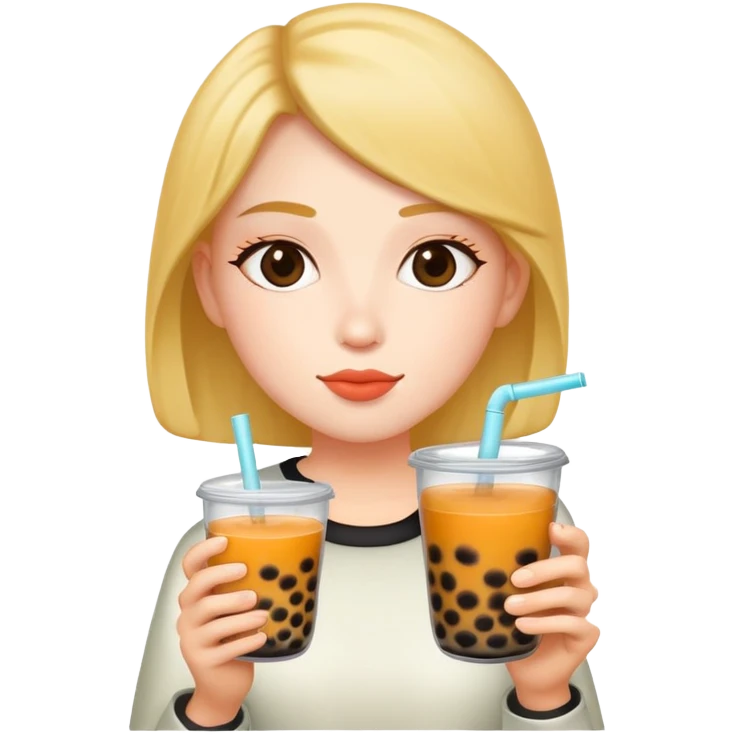 Working and drinking Boba emoji