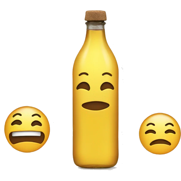Make an emoji with a coy smile an an  bottle with a long tip  emoji