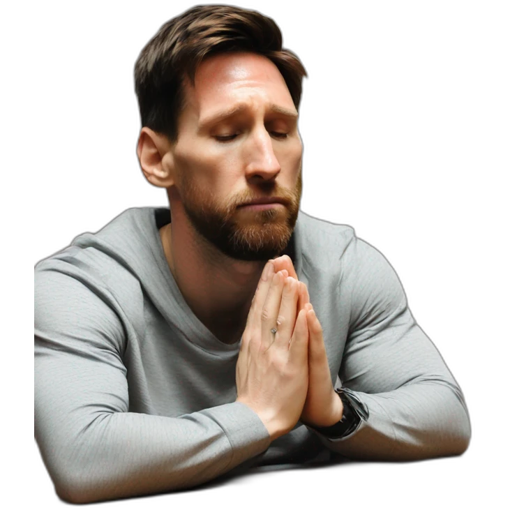 Messi face praying emoji