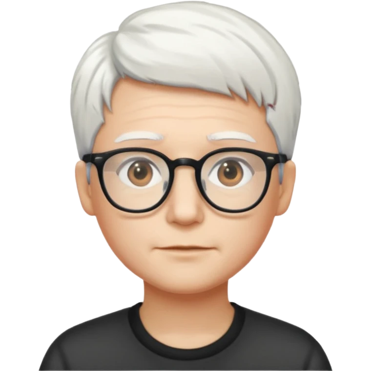 Personnes lunette cheveux blanc courts  emoji