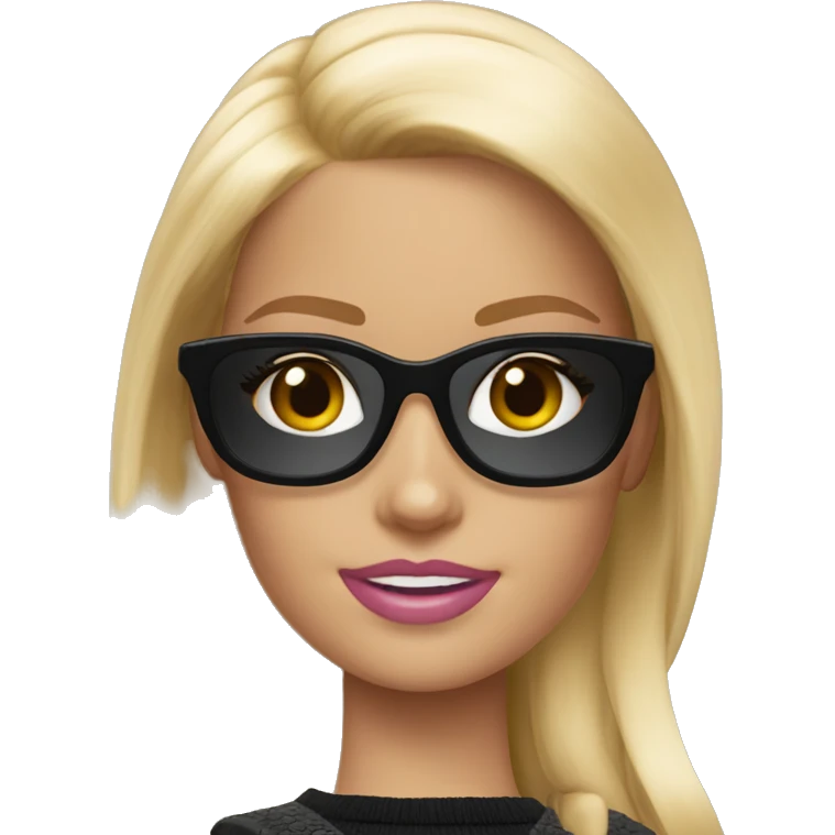 Blonde Barbie wearing sa black glasses  emoji