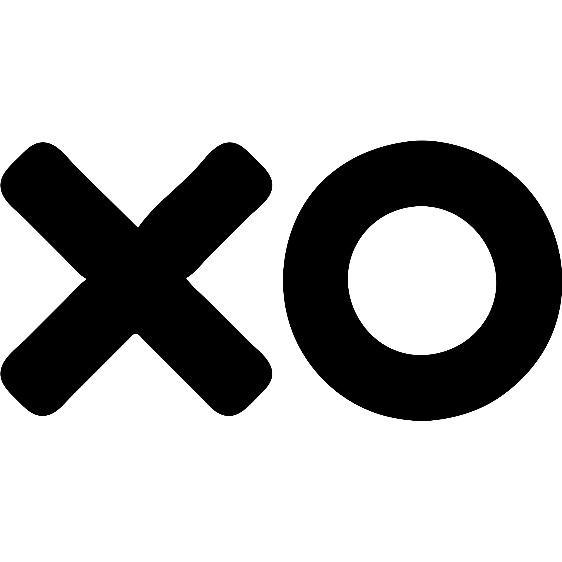 X and O icon, simple and bold, minimal details, clear silhouette, suitable for app or website icon emoji