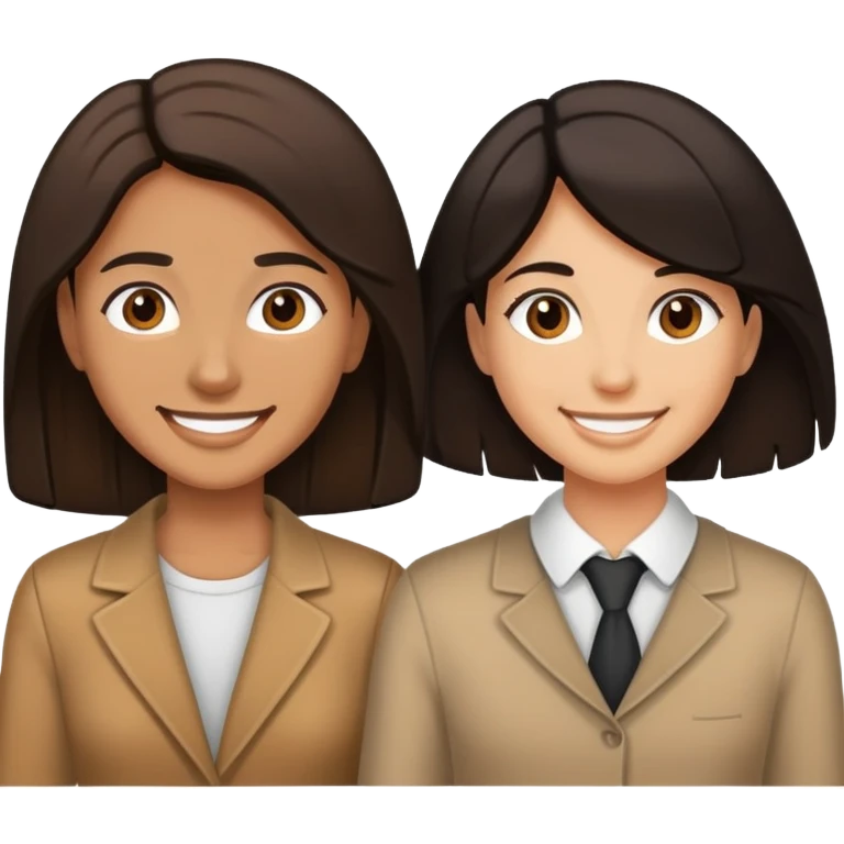 Black hair man with brown hair woman couple smoling  tan  emoji