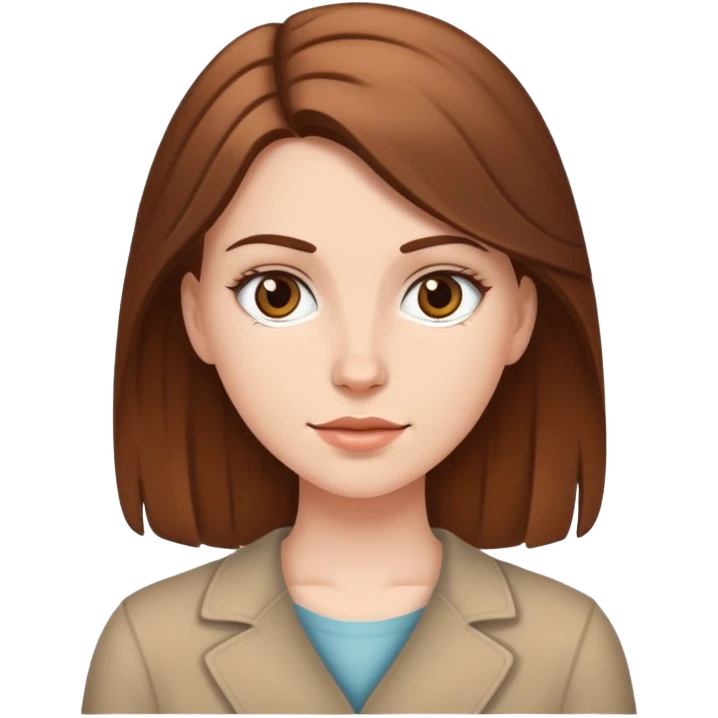 white girl with brown hair emoji