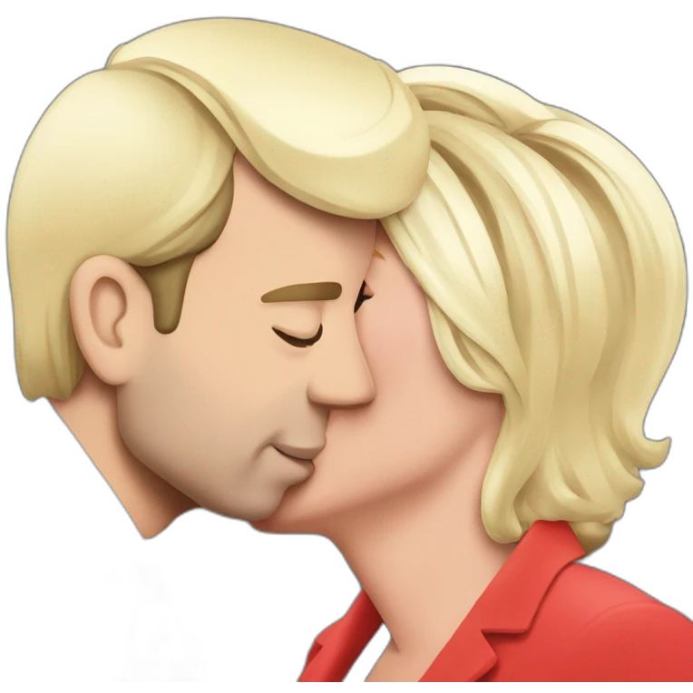 Emmanuel Macron kiss marine le pen emoji