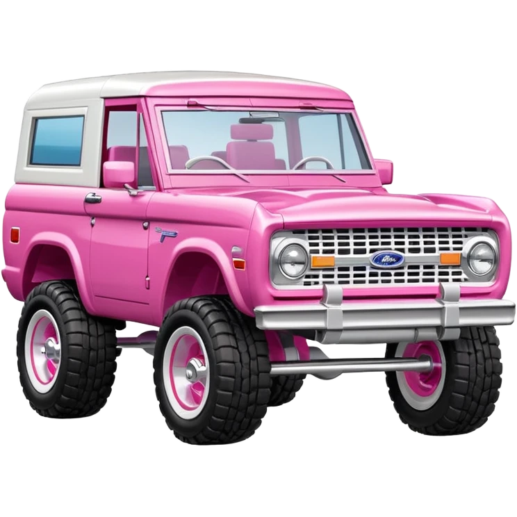 A pink Ford Bronco barbie edition emoji