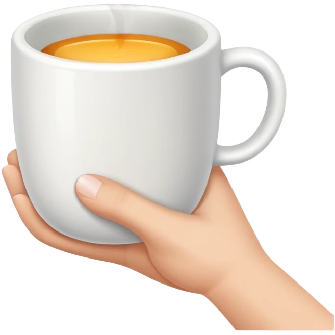 Hand holding a cup from the button emoji