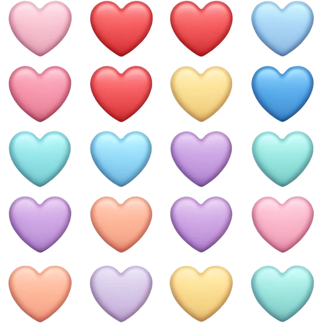 pastel colored heart emojis emoji