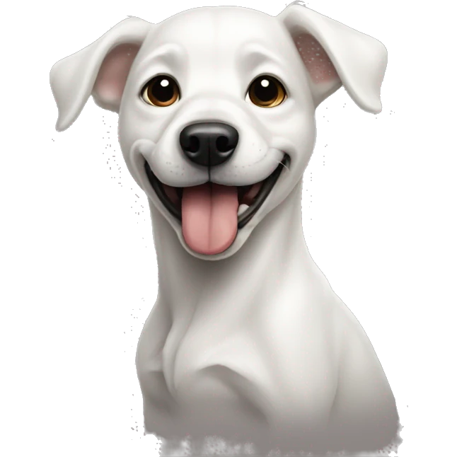 White dog with black tongue  emoji