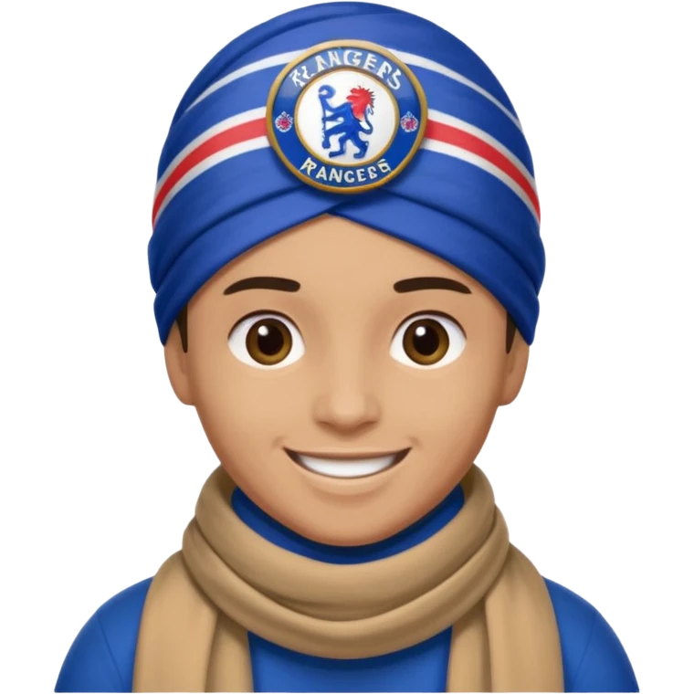 Glasgow Eangers football head and scarf head emoji