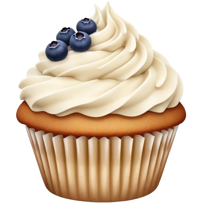 Vanilla cupcake with cinnamon blueberry jelly frosting dusted with cinnamon  emoji