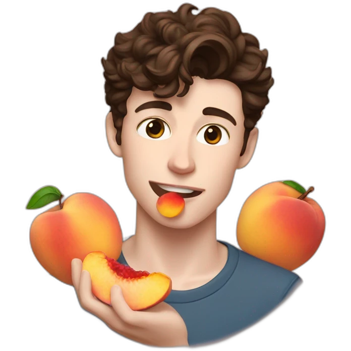 Shawn mendes eating peach emoji