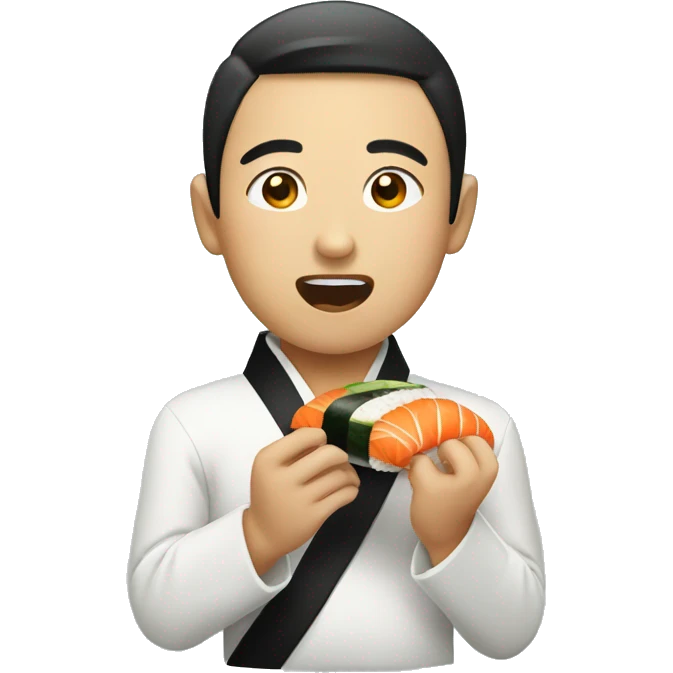 Asian eating sushi  emoji