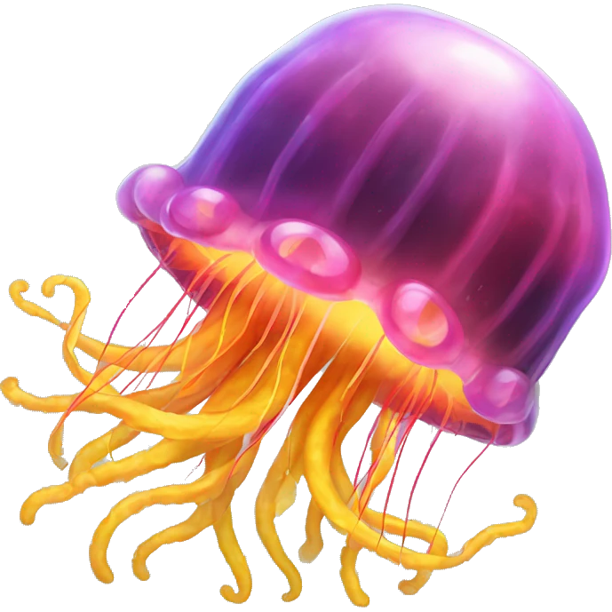 Jellyfish with hombre red to yellow lightning tentacles  emoji