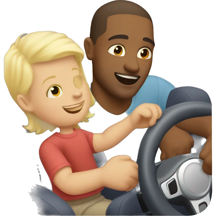 blonde dad plays cars with babyson emoji