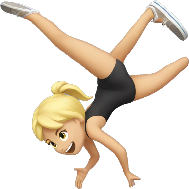 BLONDE GIRL DOING A BACKFLIP emoji