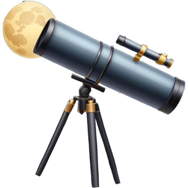 An icon featuring a telescope, stars, and a planet, symbolizing astronomy. The design includes a crescent moon, distant galaxies, and constellations, representing the study of space and celestial bodies. Transparent background highlights the exploration of the universe and cosmic phenomena. emoji