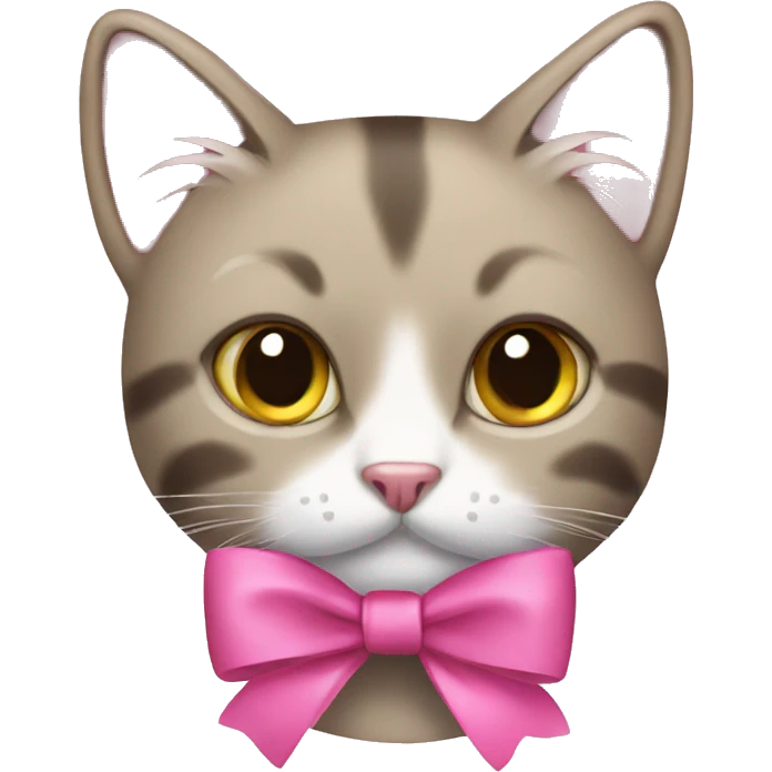cat with a pink bow  emoji