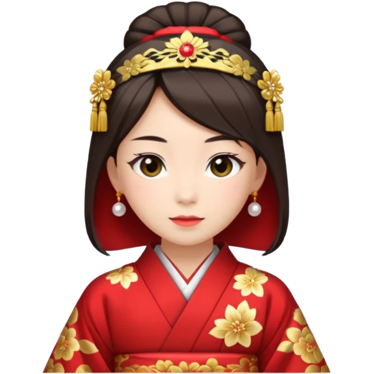 Japanese Princess with in red ceremonial robe kimono emoji