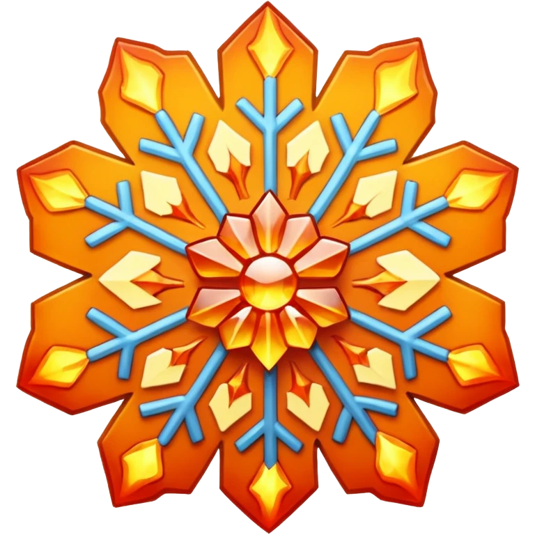 a fiery snowflake that is ignited emoji