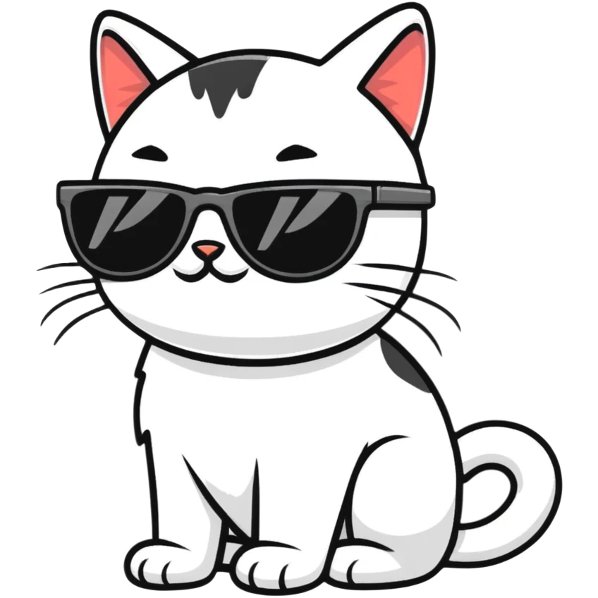 Cat with sunglasses emoji