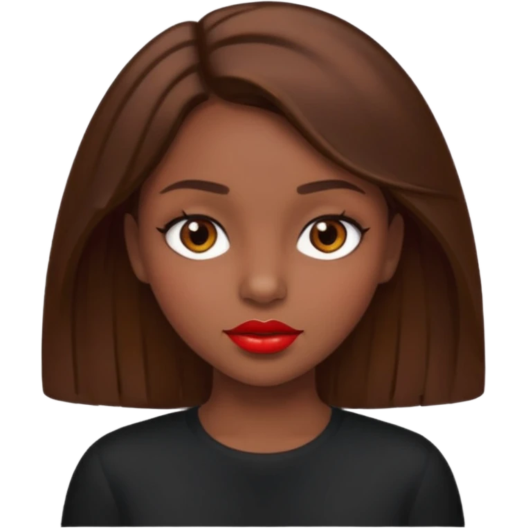 Chicas  morena pelo labios  ojos café  emoji