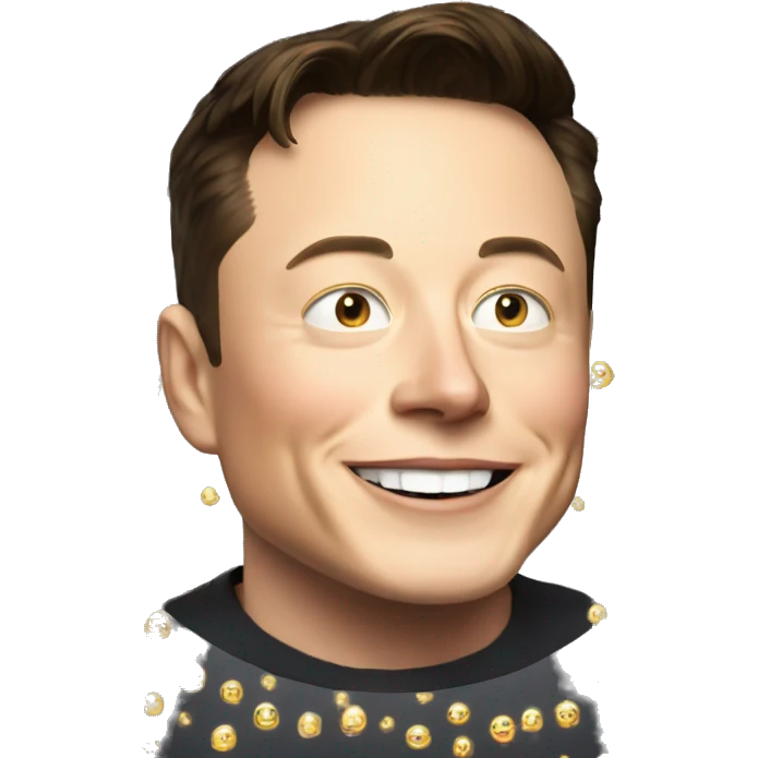 Anime Elon Musk smiling with sparkling eyes. emoji
