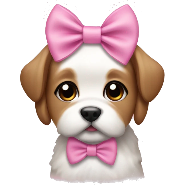 Shizu puppy pink bow emoji