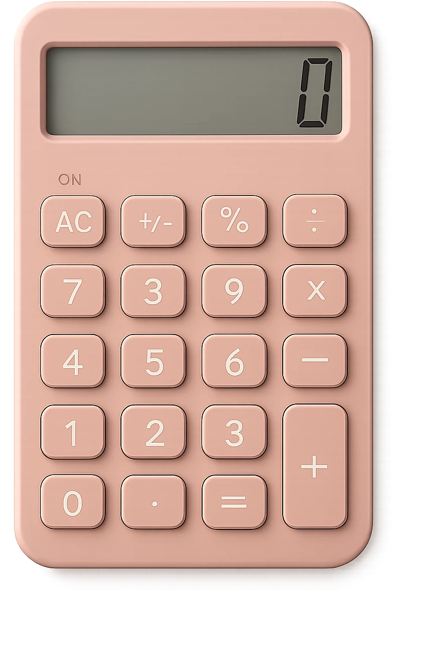 pink calculator, stylish emoji