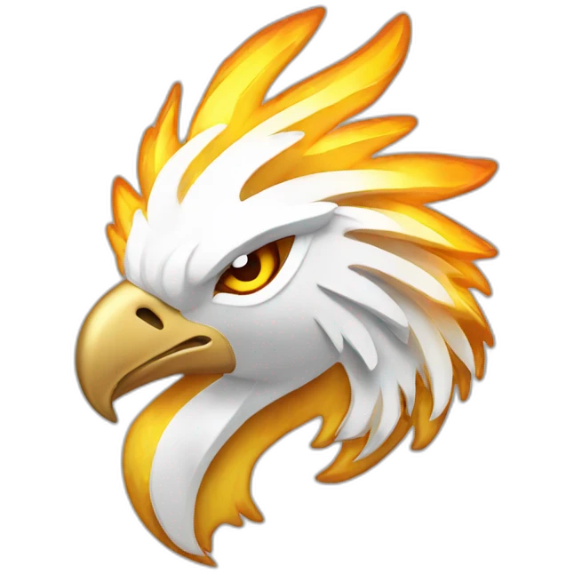 White Gold Phoenix Fire Head emoji