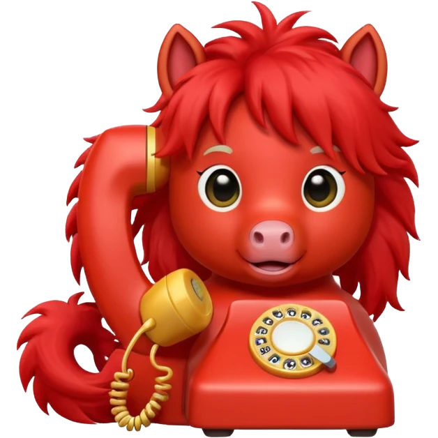 red Pony talking on the phone emoji