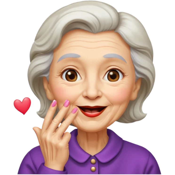 old woman blowing a kiss emoji