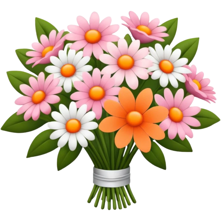 pink flower bouquet orange pink white emoji