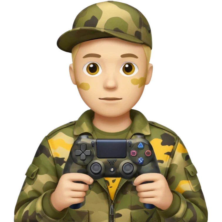 yellow homme-avec-manette-ps4-camouflage (not human) emoji