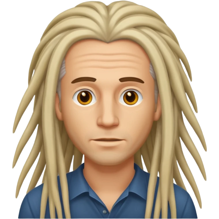 Biały merzcyzna długie dredy emoji