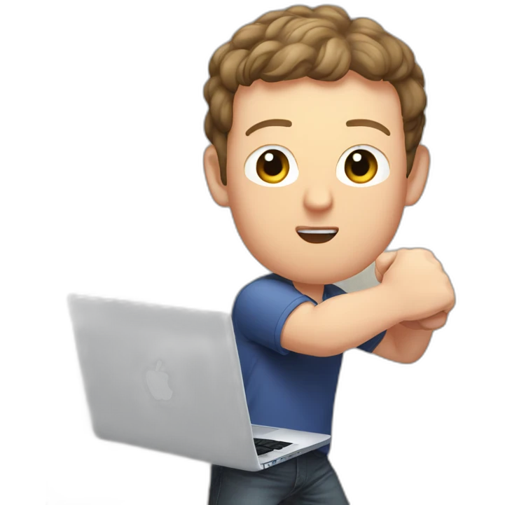 mark zuckerberg punching a macbook emoji