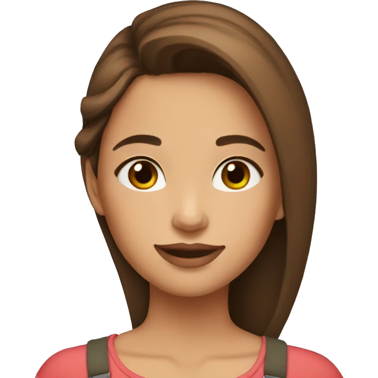 Girl with brown hair take a tulips emoji