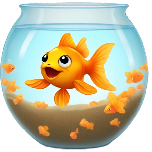 Cute Goldfish in a bowl emoji