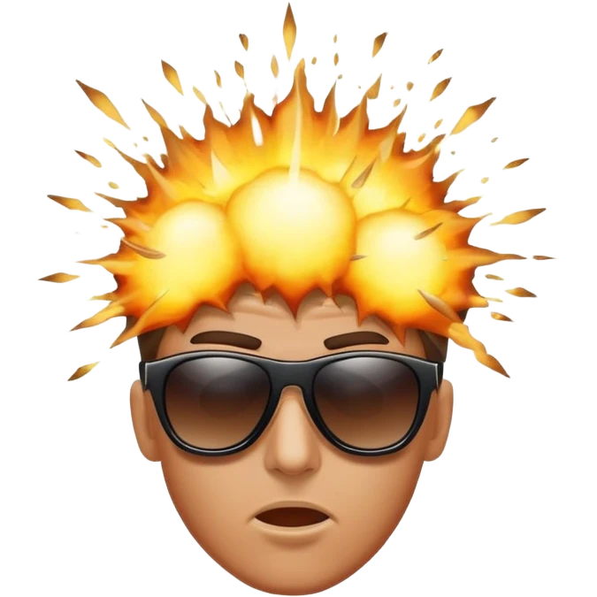 sunglasses guy with exploding head emoji