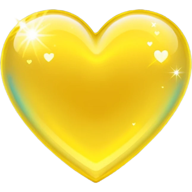 yellow heart with holographic effect emoji