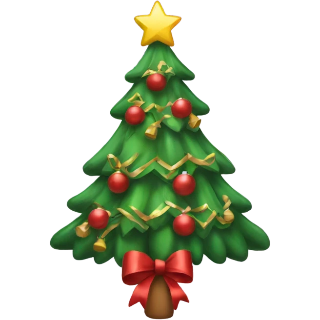 christmas tree wearing bows emoji