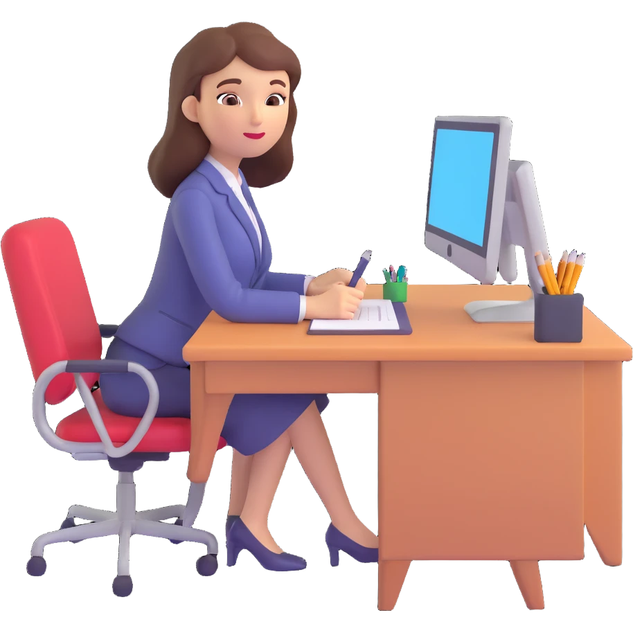 everyday routine of an online english teacher who is a woman emoji